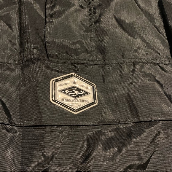 Vintage Ocean Pacific Anorak Windbreaker Jacket Large Black Logo Nylon - Picture 4 of 13